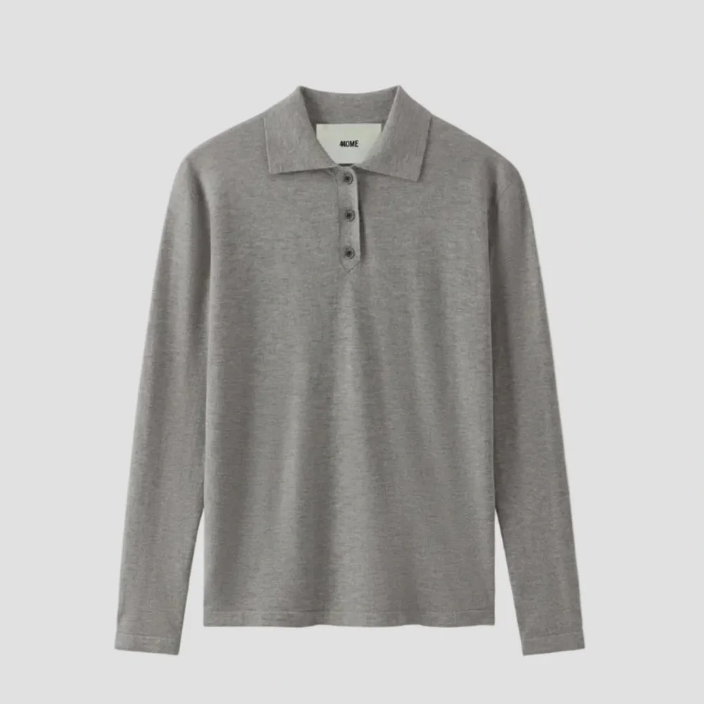 440ME Grey Essential Cashmere Silk Polo — Large $200USD - Picture 3 of 7
